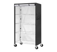 Générique Windproof Storage Shelf Cover for Wire Shelving Rack, Portable Rolling Organizer Protector for Clothes, Doors, Bedroom, Garage, Warehouses, and Home Organization Solutions
