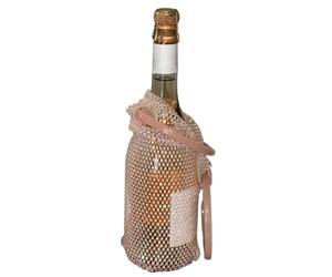 Générique Wine Bag - Rhinestone Mesh Bottle Pouch with Handle, Elegant Wine Carrier, Decorative Gift Bag, Reusable Bottle Holder, Portable Storage, Stylish Party Accessory, Champagne and Tote, Carryi