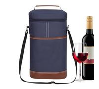 Générique Wine Bottle Bag - 2 Bottle Insulated Leakproof Carrier Tote | Portable Wine Case With Shoulder Strap For Hiking, Camping & Picnics, Padded Travel Cooler For Men & Women