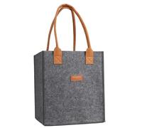 Générique Wine Bottle Bag, 6-Partition Beer Carrier, Reusable Travel Tote, Soft & Sturdy Felt, (Black/Gray, 23x18x26cm), Perfect for Picnic, Camping & Outdoor Events