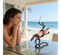 Générique Wine Bottle Rack Display Stand - Iron Art Non-Slip Wine Holder, Rustic Tabletop Organizer for Home, Kitchen, Dining Room, Pantry, Bar, Office, Restaurant, Party, Elegant Storage Decor