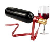 Générique Wine Bottle Rack, Floating Wine Holder, 16.02inches Metal Ribbon Shaped Liquor Display for Whiskey, Wedding Shelf, Space Saving Decorative Kitchen Bar Storage Organizer