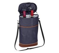 Générique Wine Carrying Case - Portable Liquor Cooler, Moisture Lock Interior, Reinforced Shoulder Strap, High Capacity Lunch Box, Outdoor Excursion Gear, Small Navy Caddy For Work Lunches Trips