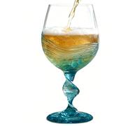 Générique Wine Glasses | 5.91In Sea Wave Cocktail Drinking Glass | Elegant Glass Drinkware Smooth Rim Decorative Beverage Cup Stylish Tableware | Home Holiday Family Banquet Dining