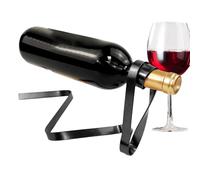 Générique Wine Rack - Counter Wine Rack | Ribbon Shape Floating Wines Bottle Holder | Wines Storage for Countertop | Metal Modern Whiskey Storage for Basement Dining Room Housewarming Weddings