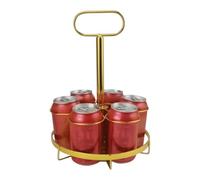 Générique Wine Rack, Golden 6 Bottle Soda Organizer, Wines Hand Basket Drinking Display Stand Ideal for Restaurants, Nightclubs, Dance Parties, Product Size: About 8.66x8.66x11.81 inches