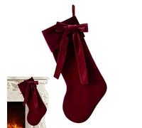 Générique Wine Red Christmas Tree Topper Stockings, Velvet Christmas Stockings Set of 2, 19 inch Large Christmass Stocking Personalised Hanging for Fireplace Christmass Tree Decorations Sack