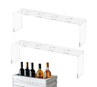 Générique Wine Stopper Display Stand - Acrylic Wine Cork Display | 2-Piece Clear Tier Organizer | Anti-Slip 4-Slot Rack for Kitchen Bookshelf Desk Men Home
