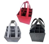 Générique Wine Tote - 9 Bottle Felt Carrier Tote Bag, Portable Wine Transport Organizer, Leak Resistant Multi Bottle Holder, Insulated Travel Beverage Carry Case, Party Picnic Storage Bag System