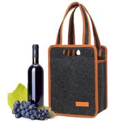 Générique Wine Tote Bag - Felt 24x18x33cm | 6 Bottle Wine Tote Bag | Portable Travel Storage Bags for Storing Carrying Beer Champagne Picnic Barbecue Camping Outdoor Bottle Carrying