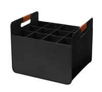 Générique Wine Tote, Wine Carrier, Drink Bag, Foldable Felt Design, Reusable 12-Bottle Storage, Ideal for Travel, Picnics, Parties, 14.57x12.6x8.66 inches, Black Color, 1 Piece