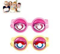 Générique Winking Eye Glasses,Kinetic Crazy Eyes Blinking Prank Glasses for Adults & Kids,Funny Winking with Pull-String Blink Mechanism,Perfect for Party Jokes,Costumes,Selfies & Gag Gifts (2PCS-E)