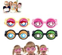 Générique Winking Eye Glasses,Kinetic Crazy Eyes Blinking Prank Glasses for Adults & Kids,Funny Winking with Pull-String Blink Mechanism,Perfect for Party Jokes,Costumes,Selfies & Gag Gifts (4PCS-A)