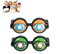 Générique Winking Eye Glasses,Kinetic Crazy Eyes Blinking Prank Glasses for Adults & Kids,Funny Winking with Pull-String Blink Mechanism,Perfect for Party Jokes,Costumes,Selfies & Gag Gifts (2PCS-C)