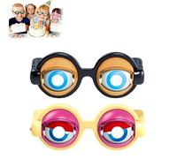 Générique Winking Eye Glasses,Kinetic Crazy Eyes Blinking Prank Glasses for Adults & Kids,Funny Winking with Pull-String Blink Mechanism,Perfect for Party Jokes,Costumes,Selfies & Gag Gifts (2PCS-D)