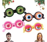 Générique Winking Glasses For Shows & Parties - Kinetic Crazy Eyes, Blinking Glasses with Eyes, The Ultimate Selfie Accessory, For Cosplay, Skits, And Social Media Photos (4PCS-ABCD)