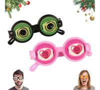 Générique Winking Glasses For Shows & Parties - Kinetic Crazy Eyes, Blinking Glasses with Eyes, The Ultimate Selfie Accessory, For Cosplay, Skits, And Social Media Photos (2PCS-AB)