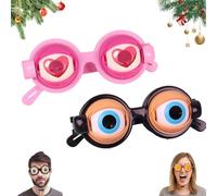 Générique Winking Glasses For Shows & Parties - Kinetic Crazy Eyes, Blinking Glasses with Eyes, The Ultimate Selfie Accessory, For Cosplay, Skits, And Social Media Photos (2PCS-BC)