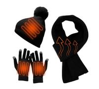 Générique Winter Beanie Hat Scarf Gloves - Women's Knitted Hat | Womens Winter Hats Gloves Set, Stocking Stuffers For Travel, Walk, Shopping