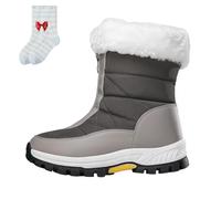 Générique Winter Boots for Women Waterproof, Non-Slip Thermal Snow Boots with Fleece Lining for Skiing Hiking & Winter Walking (Grey 2,37)