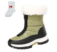 Générique Winter Boots for Women Waterproof, Non-Slip Thermal Snow Boots with Fleece Lining for Skiing Hiking & Winter Walking (Green,39)