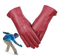 Générique Winter Glove - PU Leather Touchscreen Glove for Women, Windproof and Anti Slip Design | Warm Hand Gloves with Pocket and Stylish Driving Accessory for Biking, Riding, Hiking, Daily Use