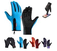Générique Winter Gloves Touch Screen for Men Women Cold Weather Thermal Windproof Running Cycling Hiking Typing Outdoor Sports Daily Work (Blue,Large)