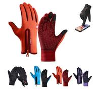Générique Winter Gloves Touch Screen for Men Women Cold Weather Thermal Windproof Running Cycling Hiking Typing Outdoor Sports Daily Work (Orange,Medium)