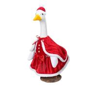 Générique Winter Goose Outfit - Red Christmas Bow, Cute Duck Costume Attire | Cute Red Christmas Duck Bow Costume With Straps & Water-Resistant Fabric, Winter Porch Goose Outfit For Garden Porch L
