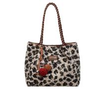 Générique Winter Leopard Print Faux Fur Shoulder Bag for Women, Plush Cheetah Tote Bag, Fun Trendy Animal Printed Soft Purses