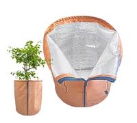Générique Winter Plant Pot Covers, Frost Protection Bags, Insulated Drawstring Cover with Zip, 25.59x27.56 inches, Thermal Oxford Cloth Shield, for Outdoor Garden Trees Shrubs Fruits, Silver