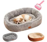 Générique Winter Warm Fuzzy Oval Pet Nest,Thickened Plush Cozy Calming Dog Bed,Soft Luxurious Pet Cave with Anti-Slip Base,All Seasons Washable Dog Mat for for Indoor Cats & Dogs (Grey, 3X-Large)