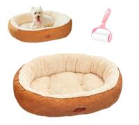 Générique Winter Warm Plush Oval Pet Nest, All Season Universal Oval Cat Mat with Anti Slip Base, Thickened Cozy Luxurious Washable Dog Bed for Indoor Kitten Small Dogs Kennel