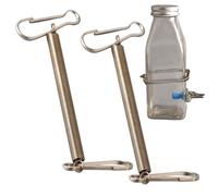 Générique Wire Bottle Holder, Spring Buckle Dispenser, 7.8in Alloy Fastening Rings, Secure Watering Mount, Metal Cage Water Clip for Rabbit Guinea, Pig, Hamster, Cages, Animals Use