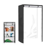 Générique Wire Rack Shelf Covers, Standing Shelf Units Cover with Zipper, Compact Storage Racks Protector for Kitchen, Pantry, Garage, Patio, Basement, Dustproof Utility Organizer, Color Black