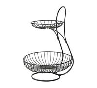 Générique Wire Veggies Container - 14.17 Inch 2 Tier Metal Storage | Tiered Iron Wire Basket - 900g double layer fruit and vegetable countertop holder for kitchens, ideal for dining tables