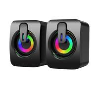 Générique Wired Desktop - 1 Pair Mini Computer, Compact Stereo Sound, Household Entertainment | Plug and Play Audio for Computer Desk TV Stand Bedside Home Office Music Movie Listening