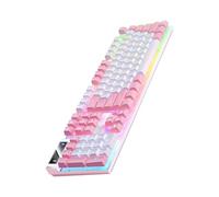 Générique Wired Game Keyboard, 104 Keys Mechanical Keyboard, 17.13x5.12in Luminous RGB Design, Desktop Computer Keyboards, Durable Key Switches, Ideal for PC Gamers