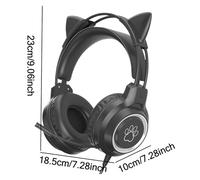 Générique Wired Headphones, Noise Canceling Over-Ear Headset, Computer Headphones with Microphone for Music Listening, Phone Calls, Studying in Home Dorm Apartment, Girls Women Teens 18.5x10x23cm