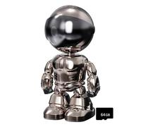 Générique Wireless Indoor Motion Detection Robot Camera, Robot Camera, 2k 5g/2.4ghz WiFi Indoor Cameras, Wireless with Phone App, WiFi 1080p Infrared Night Vision (Silver)