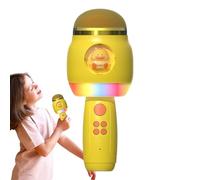 Générique Wireless Kids Microphone - 10 inches Cartoon Singing with Flashing LED Lights, Karaoke Speaker for Children and Adults, Portable Music Toy for Boys Girls, Pink,