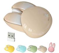 Générique Wireless Mouse - Cute Rabbit Computer Mouse, Quiet, Little Funny Less Noise | Ideal for Laptop, Office, Study, Home Gift, Daily (Marron)