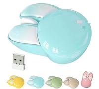Générique Wireless Mouse - Cute Rabbit Computer Mouse, Quiet, Little Funny Less Noise | Ideal for Laptop, Office, Study, Home Gift, Daily (Bleu)