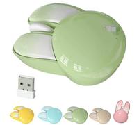 Générique Wireless Mouse - Cute Rabbit Computer Mouse, Quiet, Little Funny Less Noise | Ideal for Laptop, Office, Study, Home Gift, Daily (Vert)