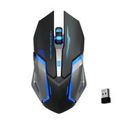 Générique Wireless Mouse - Large ≥120mm, Rechargeable PC Mouse, RGB LED Light | Ergonomic Computer Mouses with 6 Buttons, 1600DPI, USB Connection, Silent, Laptop and Desktop Use