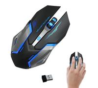 Générique Wireless Mouse - PC Mice, Rechargeable LED Light Up Mouse | RGB Backlit Ergonomic Silent Mouses PC Computer USB, Wireless Gamings Ḿouse for Comfortable Precision Control and Respon