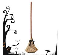 Générique Witch Broom Prop Decoration, Dancing Animated Floating Display, Light Up Halloween Accessory with Spooky Sounds, Best Moving Decor Piece for Outdoor Porch Masquerade Party Scene