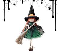 Générique Witch Doll, Halloween Hangable Ornaments Witch Broom Doll