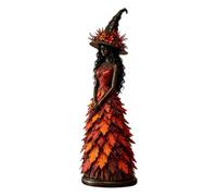 Générique Witch Figurine, Decorative Seasonal, Resin Leaves Gown