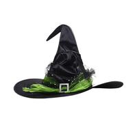 Générique Witch Hat, Adult Women Costume Hat, Adjustable Fit, Timeless Classic Look, 22.83 inches, Cosplay, Halloween, Carnival, Party, Indoor Decor, Outdoor Yard, Porch, Black/Green